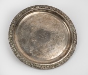 Circular platter engraved 'VICTORIAN FOOTBALL ASSOCIATION - 1988 ANA PLAYER OF THE YEAR - Barry Round'.