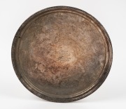 Circular platter engraved 'To Barry Round - In Appreciation Of Outstanding Service To The Swans And the Australian Game In New South Wales - 2&middot;3&middot;85'.