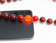 RHODA WAGER sterling and bakelite bead double strand necklace, circa 1920s, stamped "CURIO SHOP, EAST ST. SYDNEY", 60cm long - 3