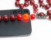 RHODA WAGER sterling and bakelite bead double strand necklace, circa 1920s, stamped "CURIO SHOP, EAST ST. SYDNEY", 60cm long - 4