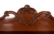 GEORGE THWAITES (attributed) antique Australian cedar twin pedestal sideboard with acanthus scroll carved back panel above three long ogee moulded drawers, the central fitted with six cutlery drawers, the pedestals with panelled doors and corbel decoratio - 4
