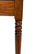 A rare antique Australian Colonial rose mahogany two drawer hall table with low paladian back and turned tapered legs, New South Wales origin, circa 1835, 85cm high, 92cm wide, 53cm deep - 3