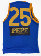 Barry Round's 1990 Williamstown F.C. guernsey, match-worn during his VFA Grand Final victory that year, VFA logo on front, number 25 on back with tear to 'Pepe Jeanswear' branding. - 2