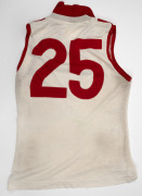 Barry Round's match-worn 1978 South Melbourne Swans VFL guernsey, VFL logo on front, number 25 on back. - 2