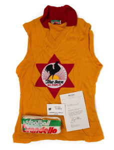 Barry Round's 1979 number 20 Sun All Stars football jumper and socks, in original box together with card and letter to Round from then editor of The Sun, Leigh Stevens.