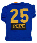 Barry Round's long-sleeved c. 1990 Williamstown F.C. guernsey, VFA logo on front, number 25 and 'Pepe Jeanswear' branding on back. - 2