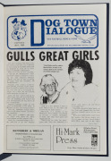 WILLIAMSTOWN F.C.: Seven hardbound volumes of the Dog Town Dialogue Williamstown Football Club newsletter, spanning the years 1985 to 1993, including the 1990 volume of issues covering their premiership season win. - 2