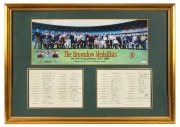 Barry Round's own copy of 'The Brownlow Medallists - The AFL's Living History 1925 - 2000' display, featuring the original signatures of fifty-one Brownlow medallists, including Bernie Quinlan, Ian Stewart, Bob Skilton, Verdun Howell, Tony Lockett, Shane 