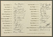 Barry Round's own copy of 'The Brownlow Medallists - The AFL's Living History 1925 - 2000' display, featuring the original signatures of fifty-one Brownlow medallists, including Bernie Quinlan, Ian Stewart, Bob Skilton, Verdun Howell, Tony Lockett, Shane - 3