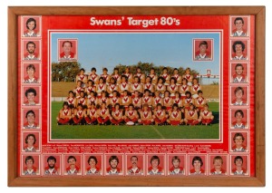 Two of Barry Round's c. 1981 South Melbourne F.C. team photographs, both framed and glazed, the larger 86 x 61cm overall.