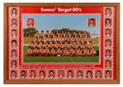 Two of Barry Round's c. 1981 South Melbourne F.C. team photographs, both framed and glazed, the larger 86 x 61cm overall.