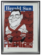 WEG: South Melbourne Swans 1909 and 1933 retrospective Herald Sun premiership posters, both limited edition 351/1000, framed and glazed, 55 x 76cm overall. - 2