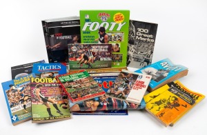 An accumulation of twenty-six AFL-related books and magazines, including eight issues of 'Inside Football', four issues of 'Australian Football Quarterly', 'League Football in Victoria 1978-79', Allen Aylett 'My Game', and others.