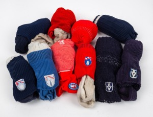 FOOTY SOCKS: Ten pairs of Barry Round's football socks from throughout his playing career, five with VFL logo and five with AFL logo.