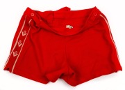 Pair of Barry Round's match-worn red Adidas VFL Swans home-game shorts, c. 1980. - 2