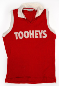 Barry Round's c. 1983 Sydney Swans VFL guernsey, Tooheys branding on front, number 25 on back.