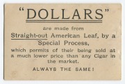 AMERICAN TOBACCO COMPANY, "Dollars" tobacco card depicting J. McGAFFIN, S. Adelaide F.C. on the front; with advertising fro Dollar cigars verso. Excellent condition and an exceptional rarity. The first example we have offered and only the 2nd example kno - 2