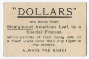AMERICAN TOBACCO COMPANY, "Dollars" tobacco card depicting J. METHERALL, Norwood F.C. on the front; with advertising for Dollars cigars verso. Excellent condition and an exceptional rarity. The first example we have offered and the only example known to - 2