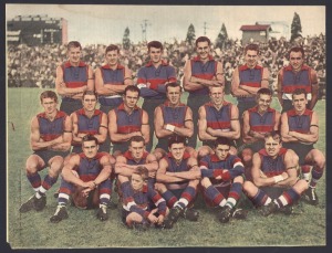 1961 Woman's Day magazine, full page colour "League Team Photos", part set of 8 comprising of Carlton, Essendon, Fitzroy, Footscray, Geelong, Hawthorn, Melbourne, and St. Kilda.