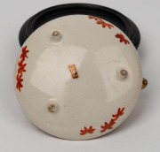 SATSUMA antique Japanese earthenware teapot with rattan handle, with turned timber stand, Meiji Period, 19th/20th century, 9cm high including handle, 12cm high overall. - 3