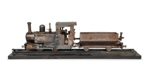 Scratch built 1&frac34;", G-gauge live steam model locomotive and tender, 20th century, 68cm long.