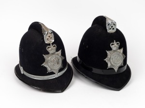 Two policeman "Bobby" helmets, 20th century
