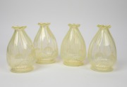 A set of four antique vaseline glass light shades, late 19th century, 17cm high - 2