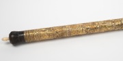 A Chinese opium pipe; together with three zoomorphic silver finish boxes, 20th century, (4 items), the pipe 58cm long - 2