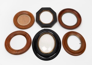 Six assorted antique and vintage miniature picture frames, including two with ebonised finish, ​​​​​​​the largest 19 x 16cm overall