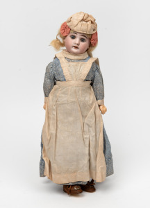 ARMAND MARSEILLE antique German porcelain headed doll in silk and cotton costume, early 20th century,