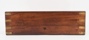 An antique English mahogany instrument case with brass bindings, early 19th century, 18cm high, 61cm wide, 21cm deep - 2