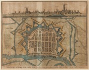 ISAAC BASIRE, "NEWPORT a Strong SEA-PORT TOWN in FLANDERS, restored to the EMPIRE by ye TREATY of UTRECHT.", [London, for Rapin's "History of England", 1732 - 1747], hand-coloured copper plate engraving, 39 x 48cm; framed 55.5 x 64.5cm overall.