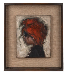 ARTIST UNKNOWN, profile portrait of a redheaded child, oil on canvas, signed on the lower left edge (illegible), ​​​​​​​30 x 24cm, 48 x 42cm overall.