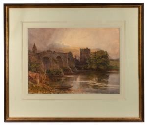 W. W. DRANE, The Bridge, 1871, watercolour, signed and dated lower left "W.W. Drane, 1871" 31.5 x 44cm, 57 x 67cm overall. ​​​​​​​PROVENANCE: Adam Galleries, Melbourne.