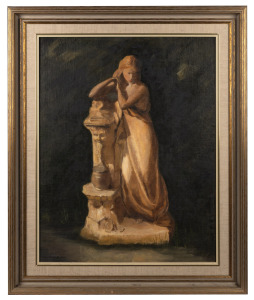 BEATRICE BROWN (1922 - ?), (the statue), oil on board, signed lower left "Beatrice Brown", 69 x 54cm, 86 x 70cm overall