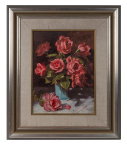 JOAN WILTSHIRE (1921-2000), (roses), oil on board, signed lower right "J. Wiltshire", 39 x 29cm, 63 x 53cm overall