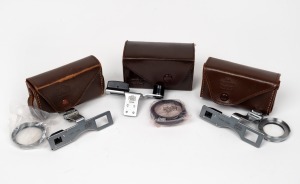 NIPPON KOGAKU: Group of three different Nikkor close-up device kits, each in Nippon Kogaku leather case. (3 items)