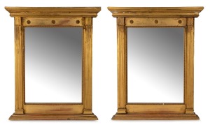 A pair of antique gilt framed mirrors, 19th century, 58 x 49cm overall