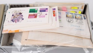 ARTISTS & GRAPHIC DESIGNERS - FEMALE: autographs on philatelic items (the stamps usually designed by the artist) with Eric McGilchrist (21) mostly on first day covers for the iconic 1971 Christmas stamp issue; also Botanical illustrator Celia Rosser (164), wildlife artist Trish Hart (38), plus Marg Towt (159); lots of duplication of the philatelic subject matters. (382 items)