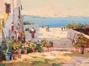 RUDOLF NEGELY (1883-1950), Arbe, oil on canvas, signed lower right "Negely, '35", 60 x 80cm, 71 x 91cm overall.