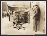 TRAGIC EVENTS: Six 1930s press agency photographs featuring reporting on poverty in Calcutta, vehicle crashes, flooding, and others. (6 items, the largest 23 x 18cm)