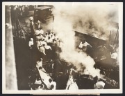 TRAGIC EVENTS: Six 1930s press agency photographs featuring reporting on poverty in Calcutta, vehicle crashes, flooding, and others. (6 items, the largest 23 x 18cm) - 6