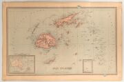 FIJI ISLANDS, with inset map showing the relative position of the Fiji Islands and the Australian Colonies, [Andrew Garran, The Picturesque Atlas, 1888], engraved with colour, sheet size 43 x 66cm.