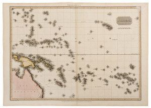 243 · "POLYNESIA" including the north east quadrant of Australia. [Tooley 980] Drawn under the direction of Mr. Pinkerton by I. Hebert, Neele sculpt. Published Janr. 1st 1813 by Cadell & Davies, Strand, and Longman, Hurst, Rees, Orme & Brown, Paternoster Row. Hand coloured, copper engraving, 50 x 69cm.