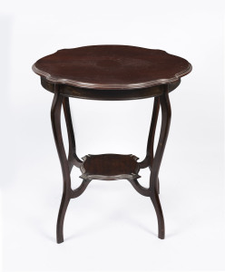 An antique English mahogany parlour table, late 19th century, 71cm high, 65cm wide, 65cm deep