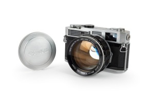 CANON: Canon 7 rangefinder camera [#889522] with Canon 50mm f0.95 lens [#15331] and Canon lens cap, c. 1962.