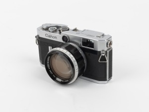 CANON: Canon P rangefinder camera [#742989] with Canon 50mm f1.2 lens [#36103], c. 1959.