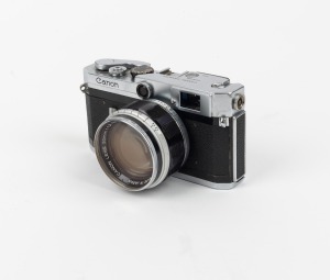 CANON: Canon VI-L rangefinder camera [#600591] with Canon 50mm f1.2 lens [#39512] and Canon UV 1x lens filter, c. 1959.