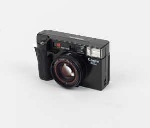 CANON: AF35ML point-and-shoot camera with 40mm f1.9 lens, c. 1981.