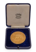 1934 2nd BRITISH EMPIRE GAMES IN LONDON, Gold Winner's Medal "British Empire Games/England/1934", engraved on reverse "Boxing, Middle-Weight, 1st", 50mm diameter, in original presentation case. Very attractive and scarce. Won by Alf Shawyer of England. - 2